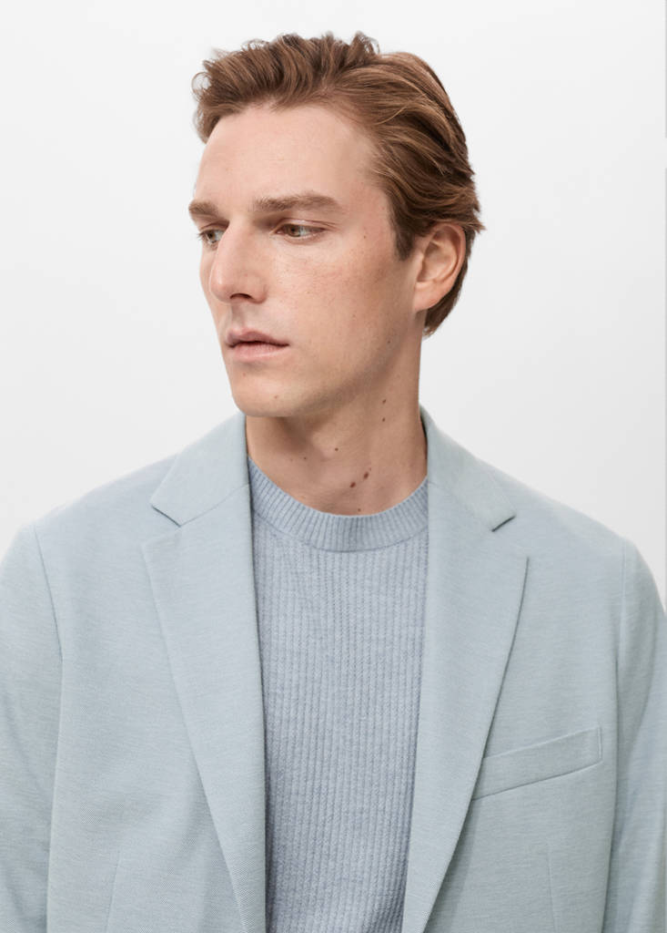 Verner slim-fit cotton jacket — Sky Blue