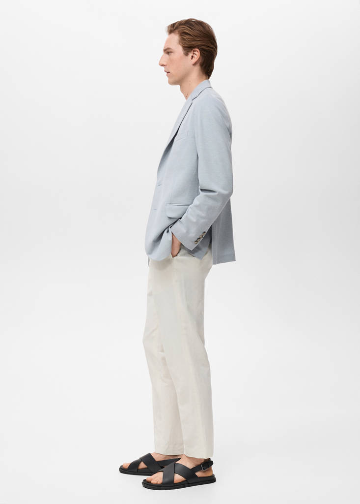 Verner slim-fit cotton jacket — Sky Blue