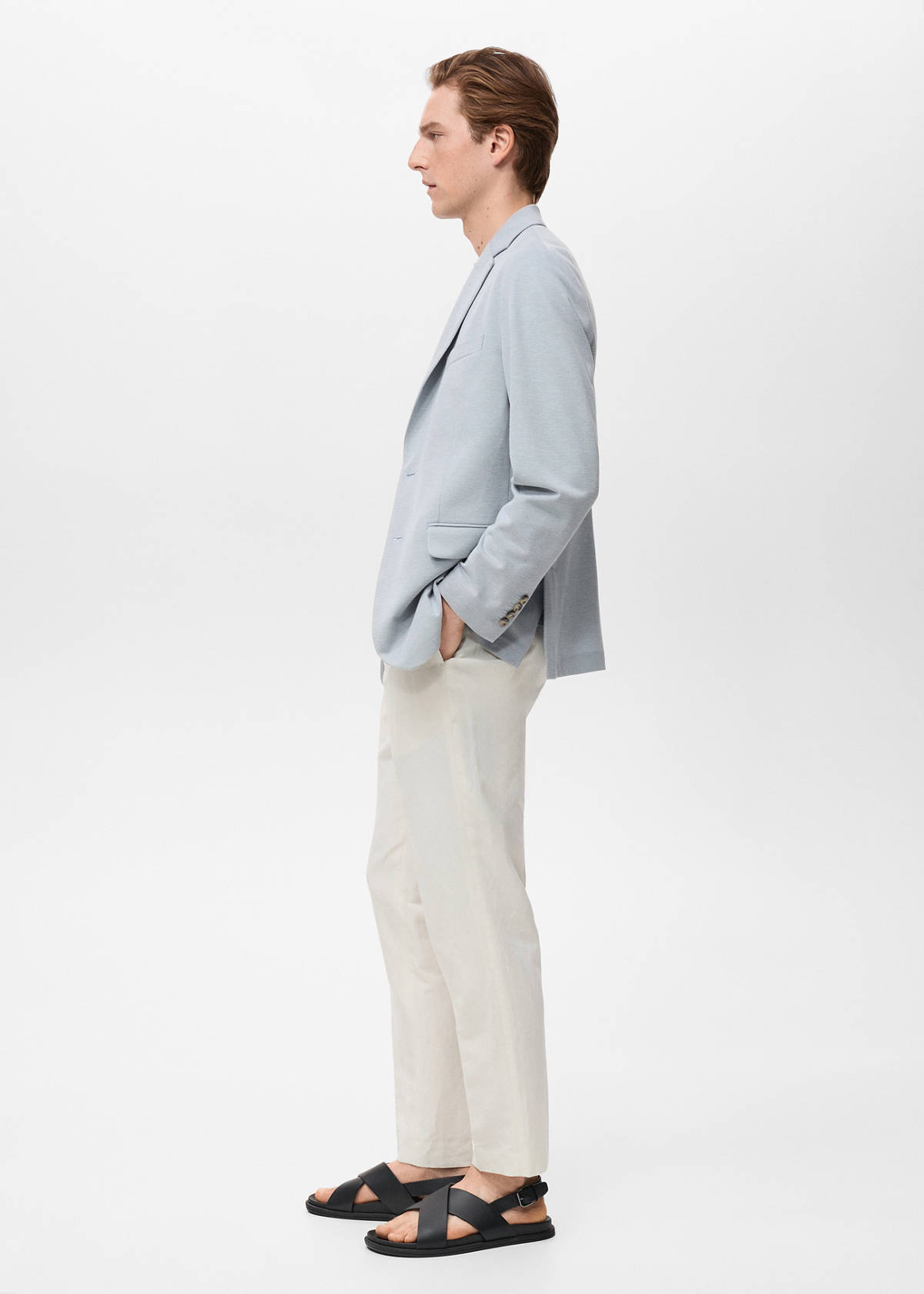 Verner slim-fit cotton jacket — Sky Blue