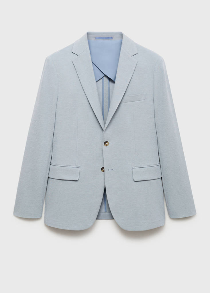 Verner slim-fit cotton jacket — Sky Blue