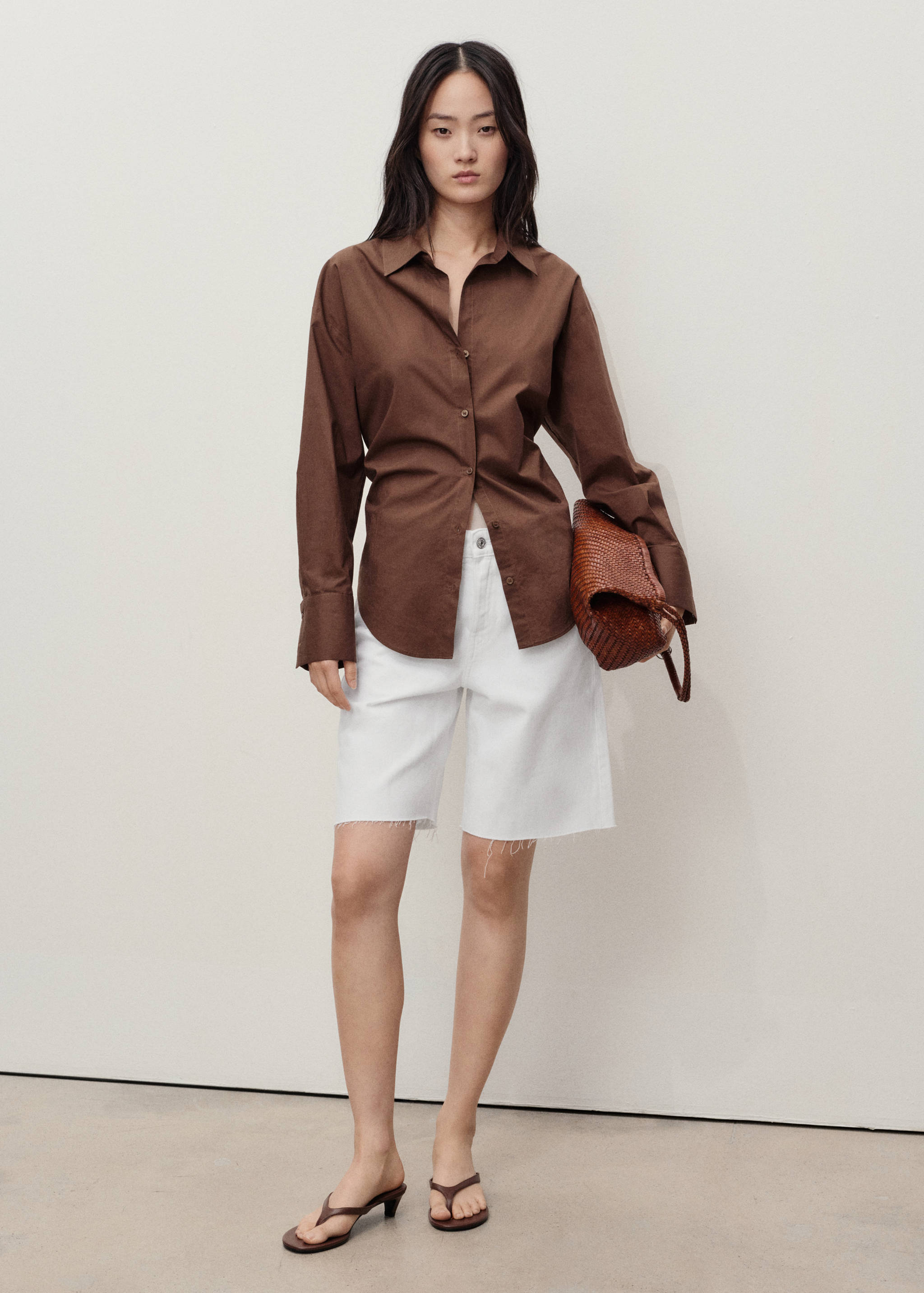 Bermuda denim bas effiloché - Plan général