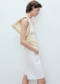 Frayed hem denim shorts — White 5