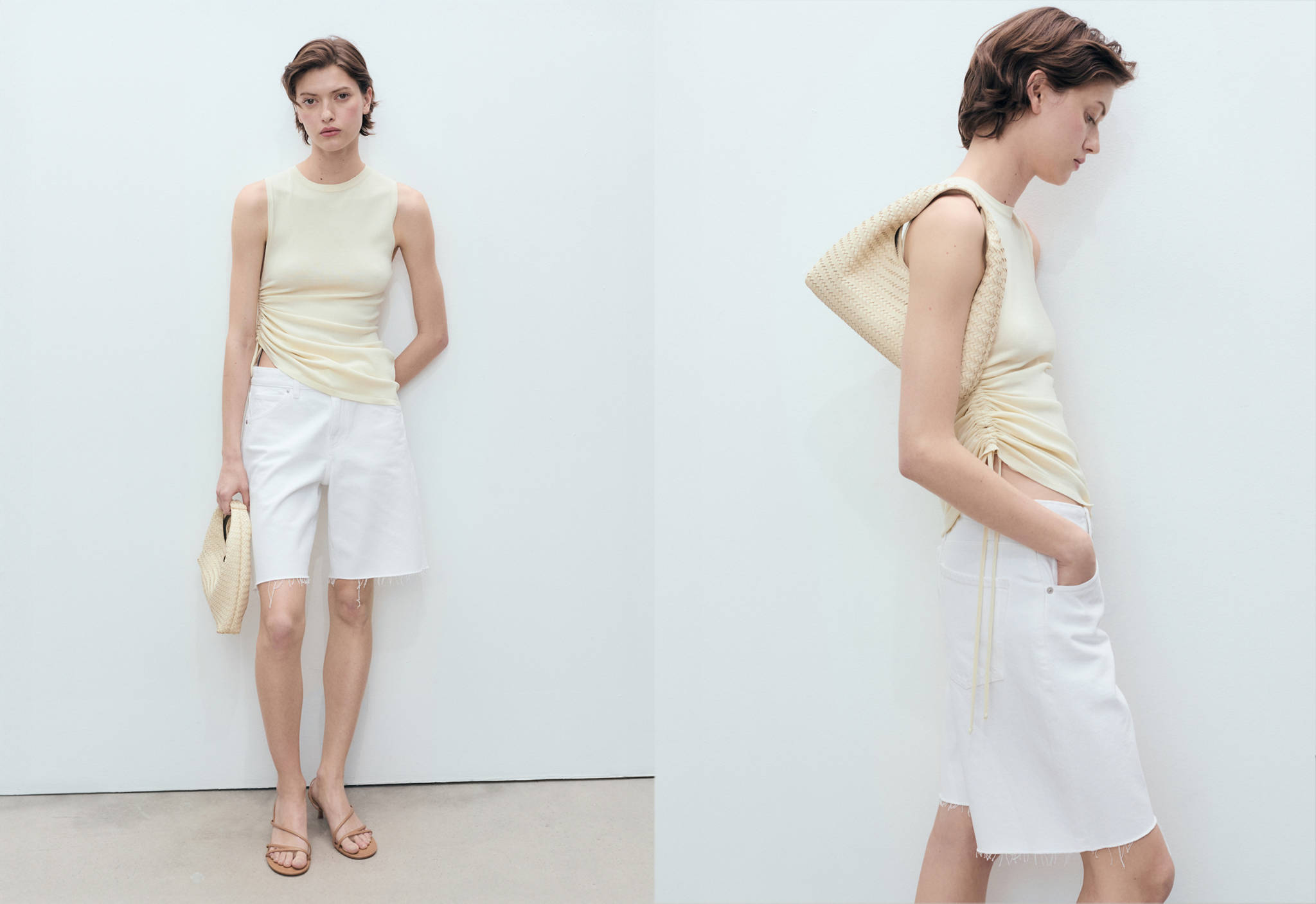 Frayed hem denim shorts - Panoramic plane