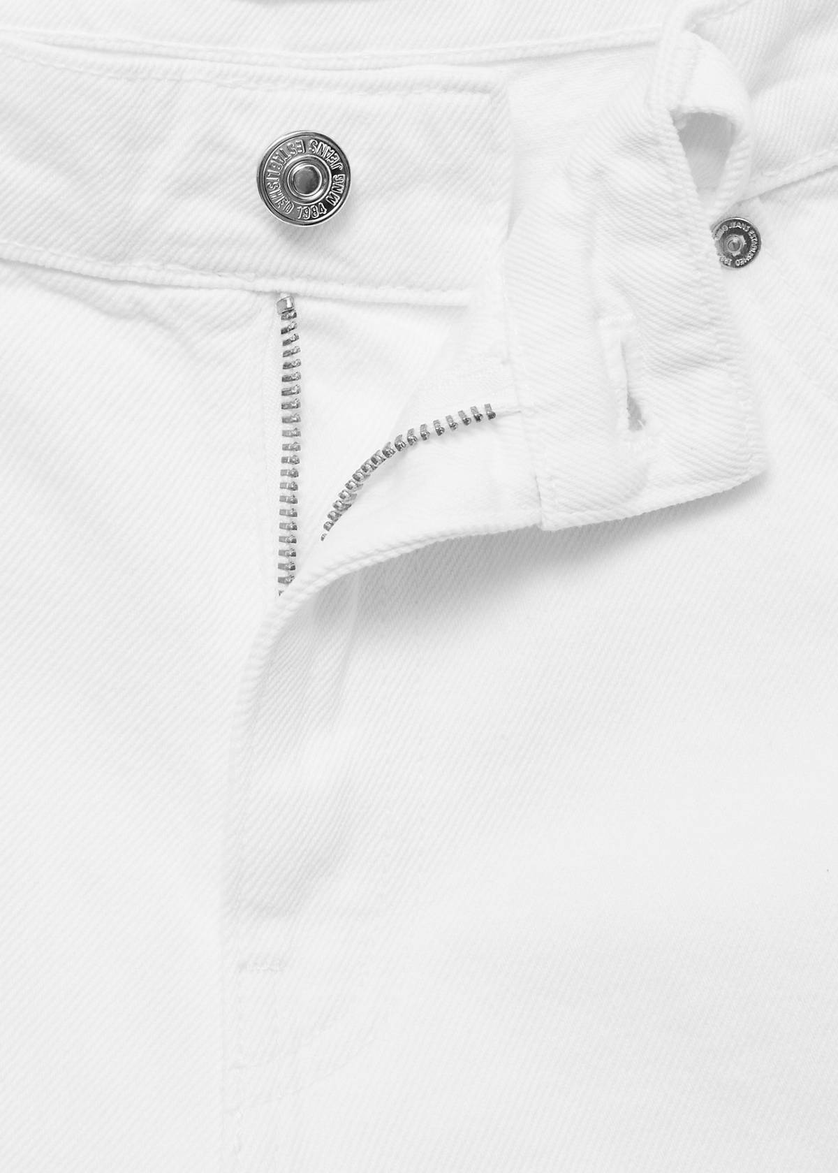 Frayed hem denim shorts — White