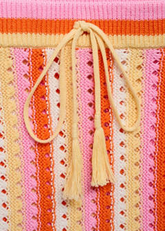 Two-tone striped crochet skirt — Pink 7