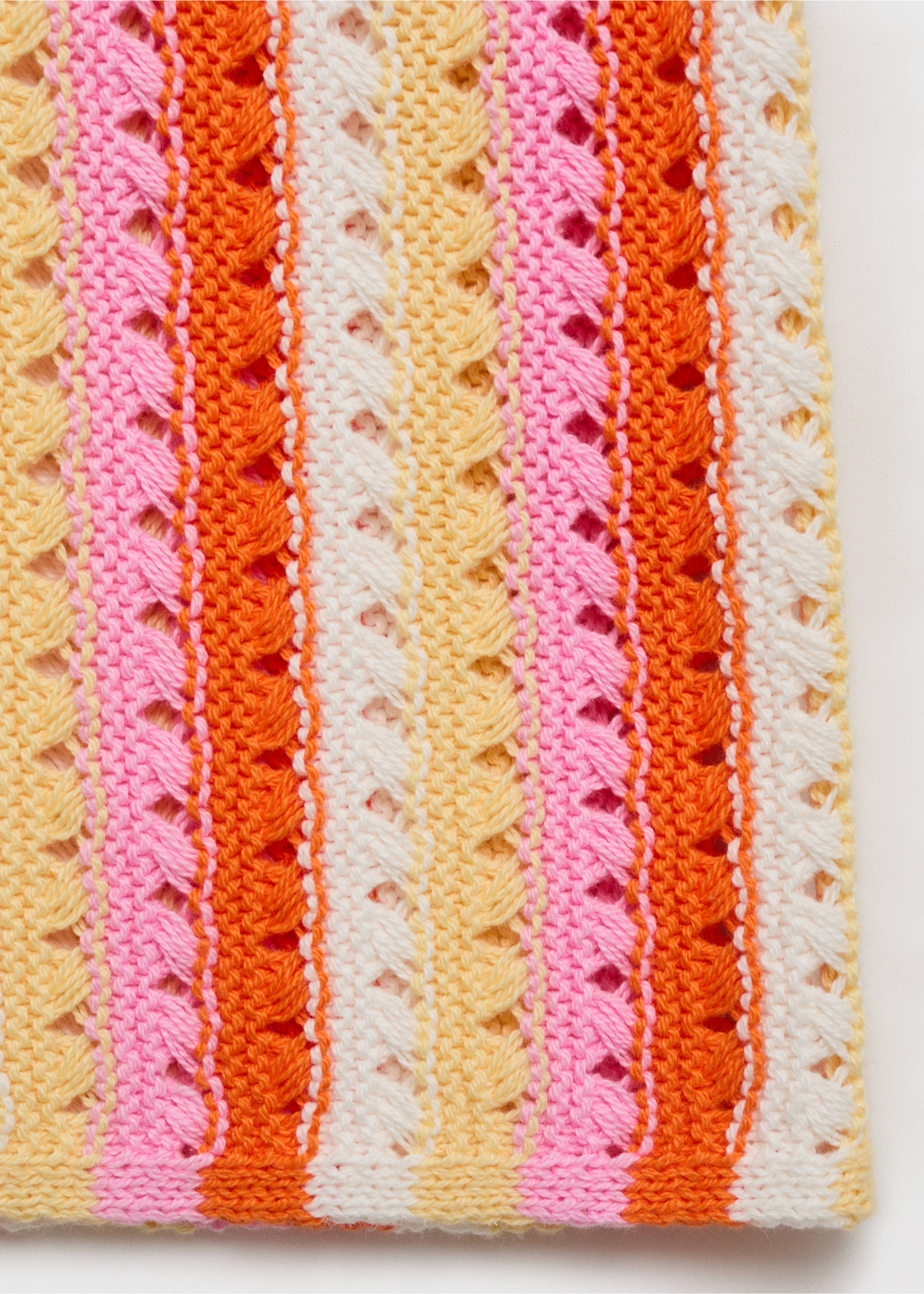 Falda crochet rayas bicolor - Detalle del artículo 0, Rosa. Ref: 17091183-00.