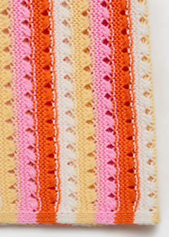 Two-tone striped crochet skirt — Pink 8