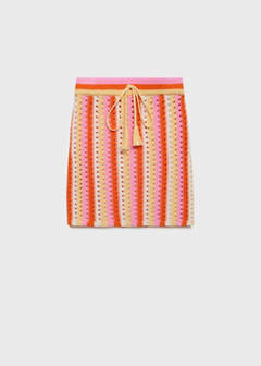 Two-tone striped crochet skirt — Pink 6
