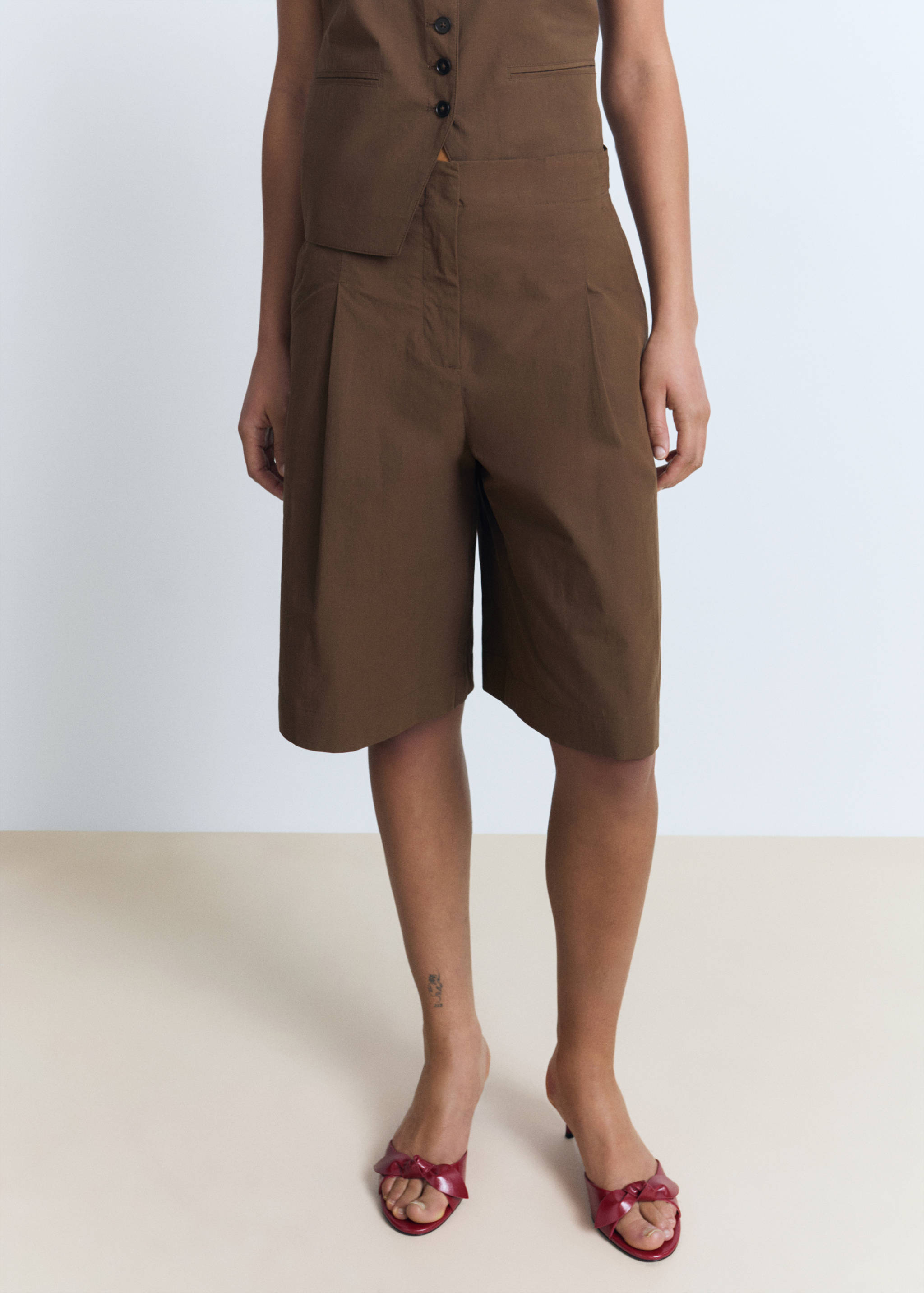 Cotton suit bermuda shorts - Medium plane