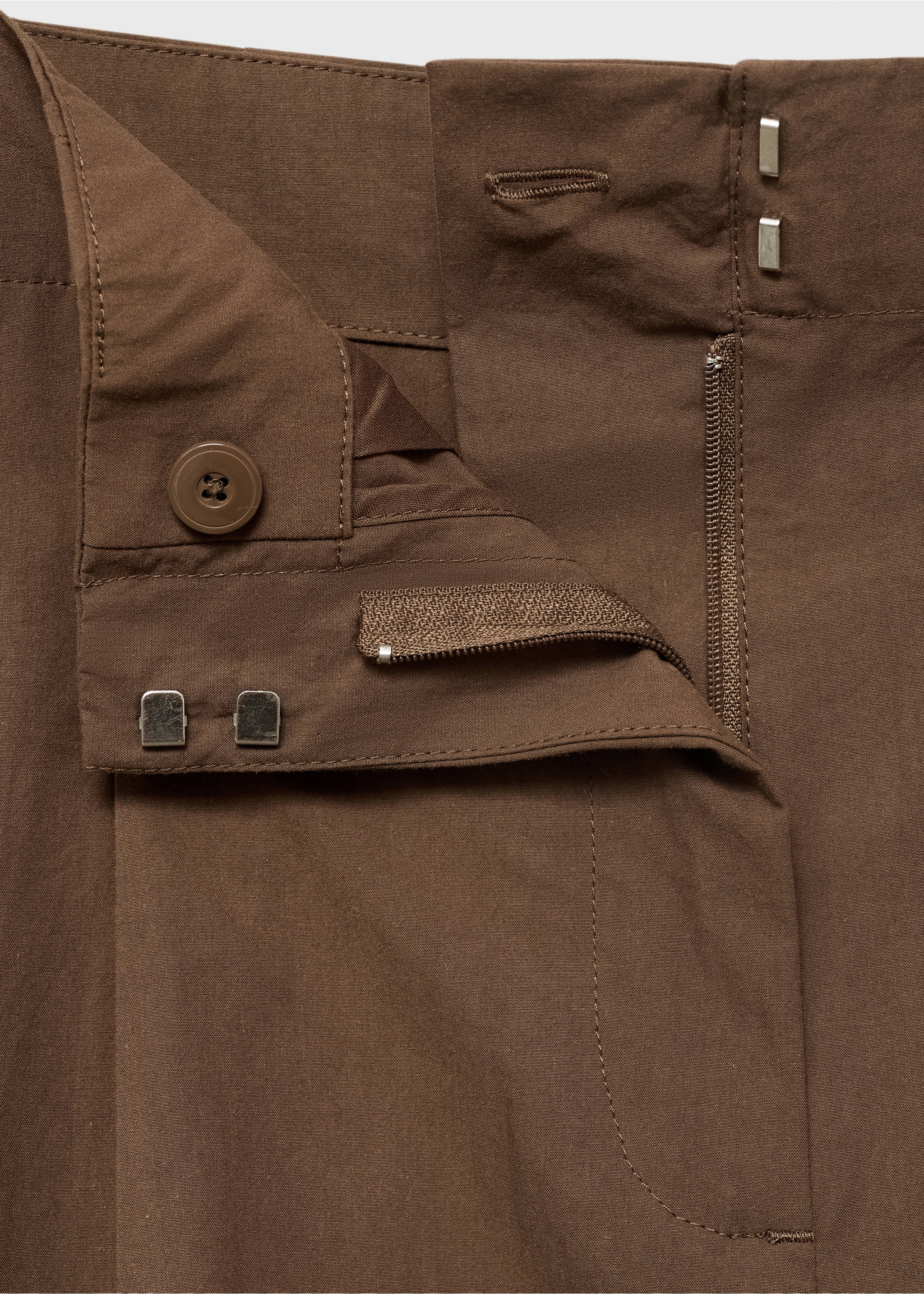 Cotton suit bermuda shorts - Details of the article 8, Brown. Ref: 17091187-00.