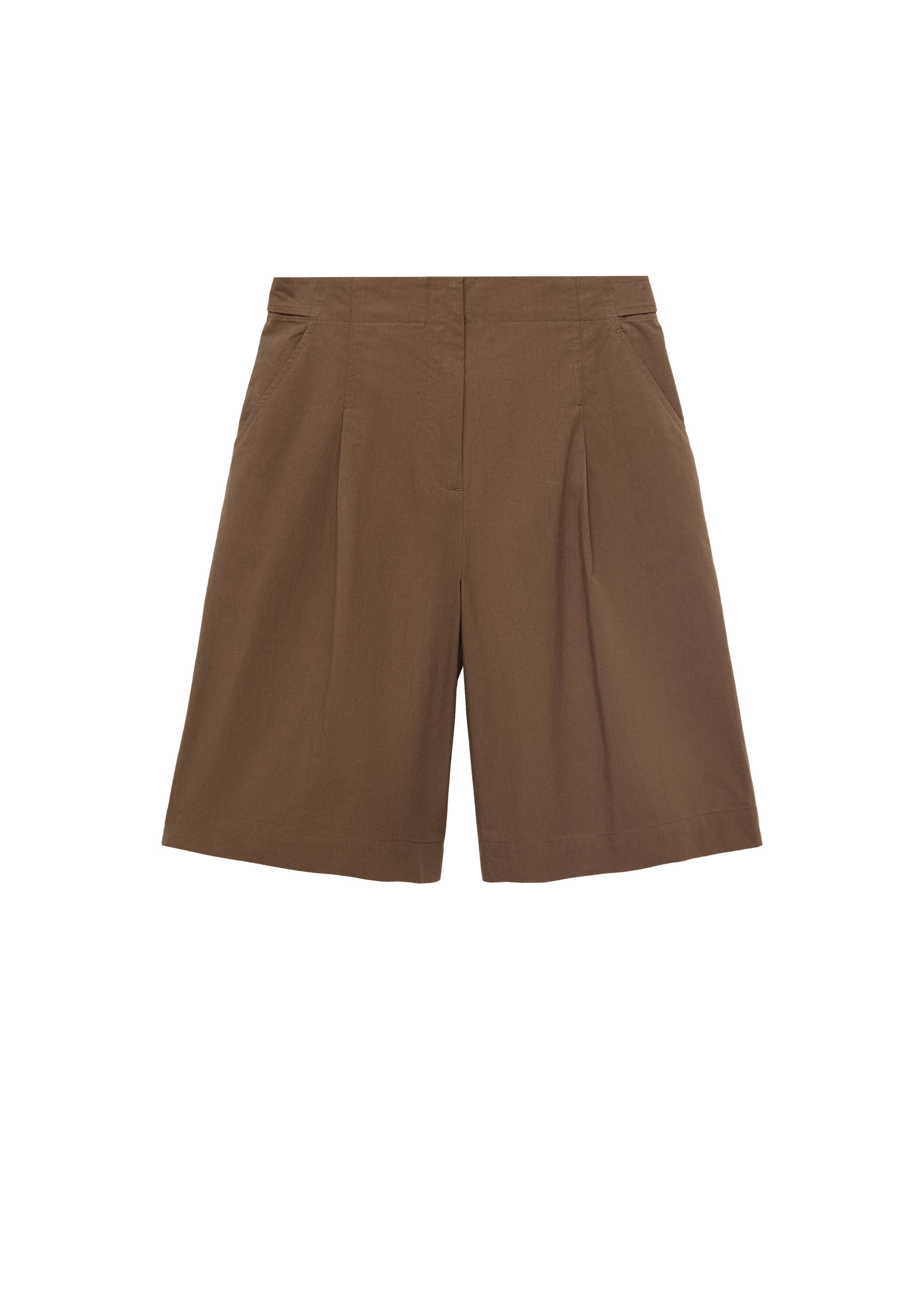 Cotton suit bermuda shorts - Details of the article 7, Brown. Ref: 17091187-00.