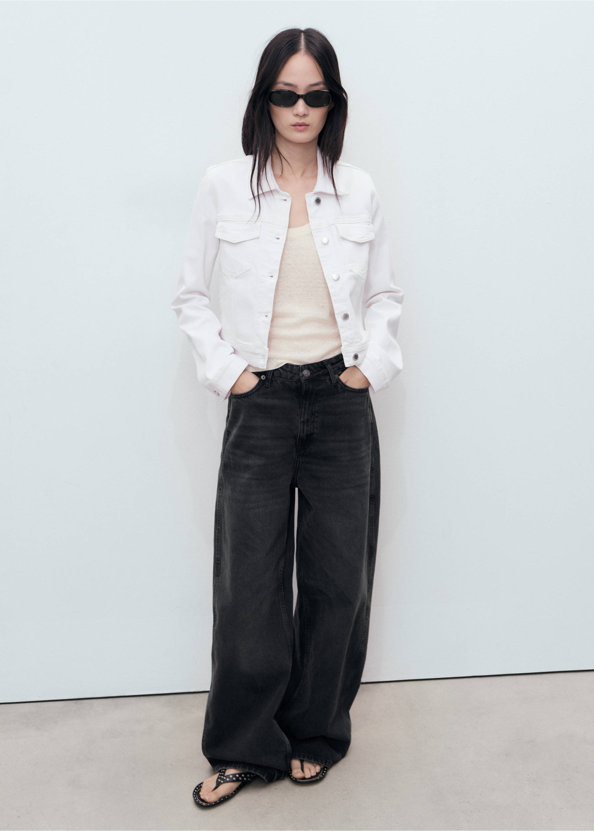 口袋牛仔夹克 - null, 白色. Ref: 17091189-00.