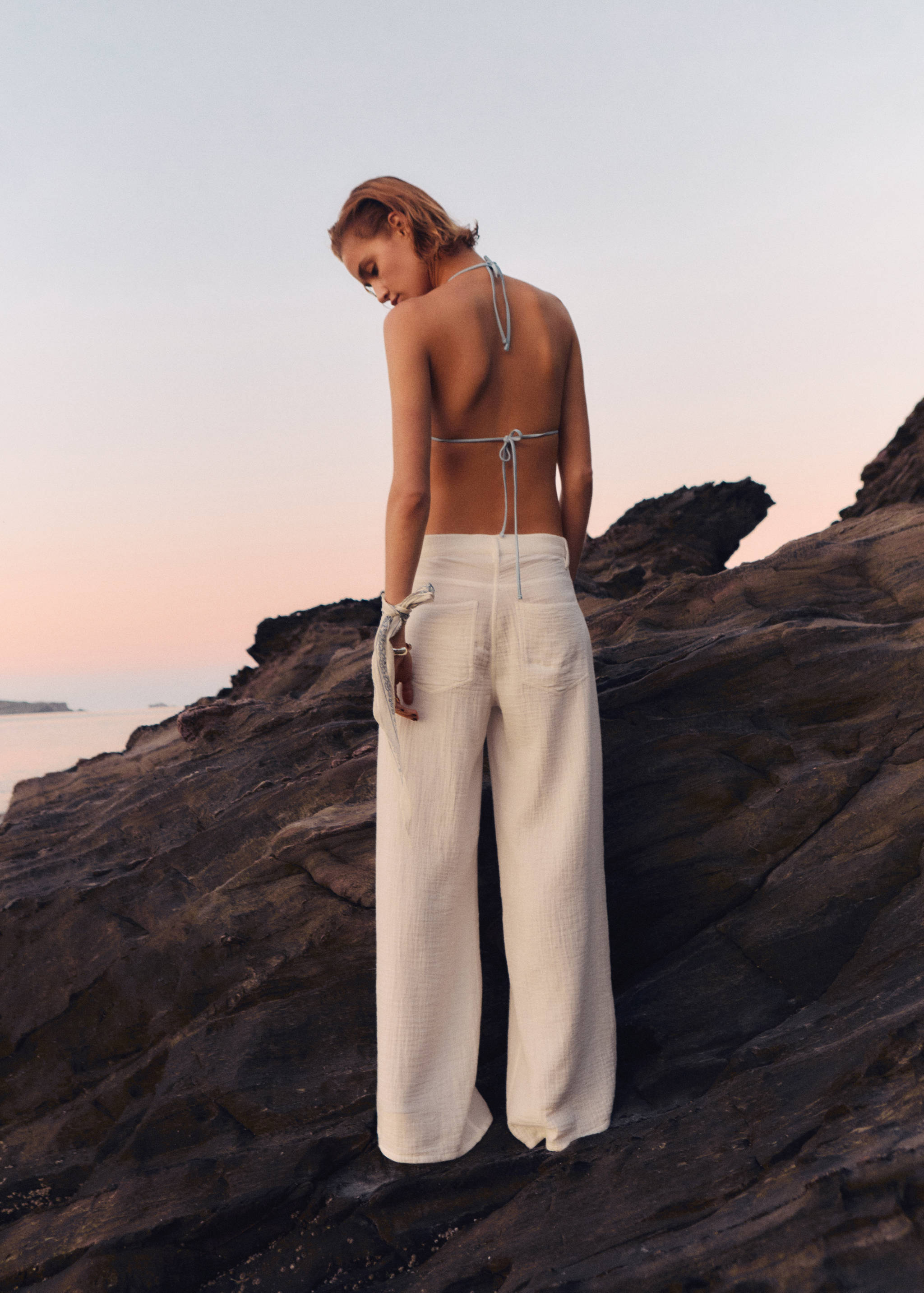 Straight-fit cotton trousers - Reverse of the article