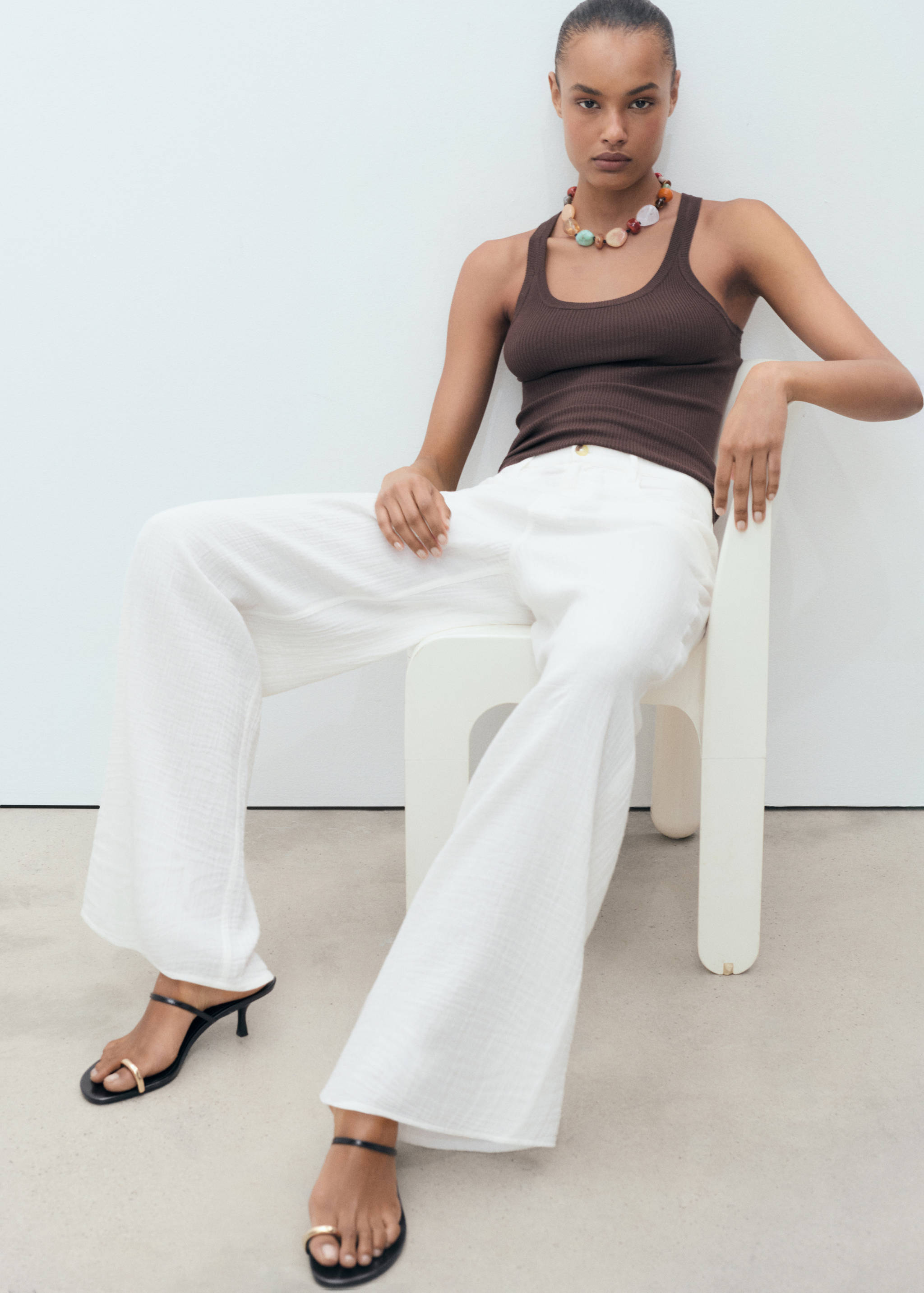 Straight-fit cotton pants - Details of the article 2