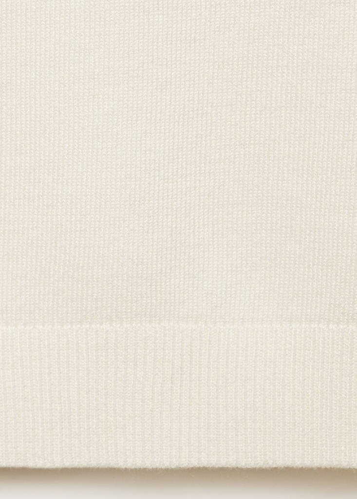 Short-sleeved fine-knit sweater — Ecru