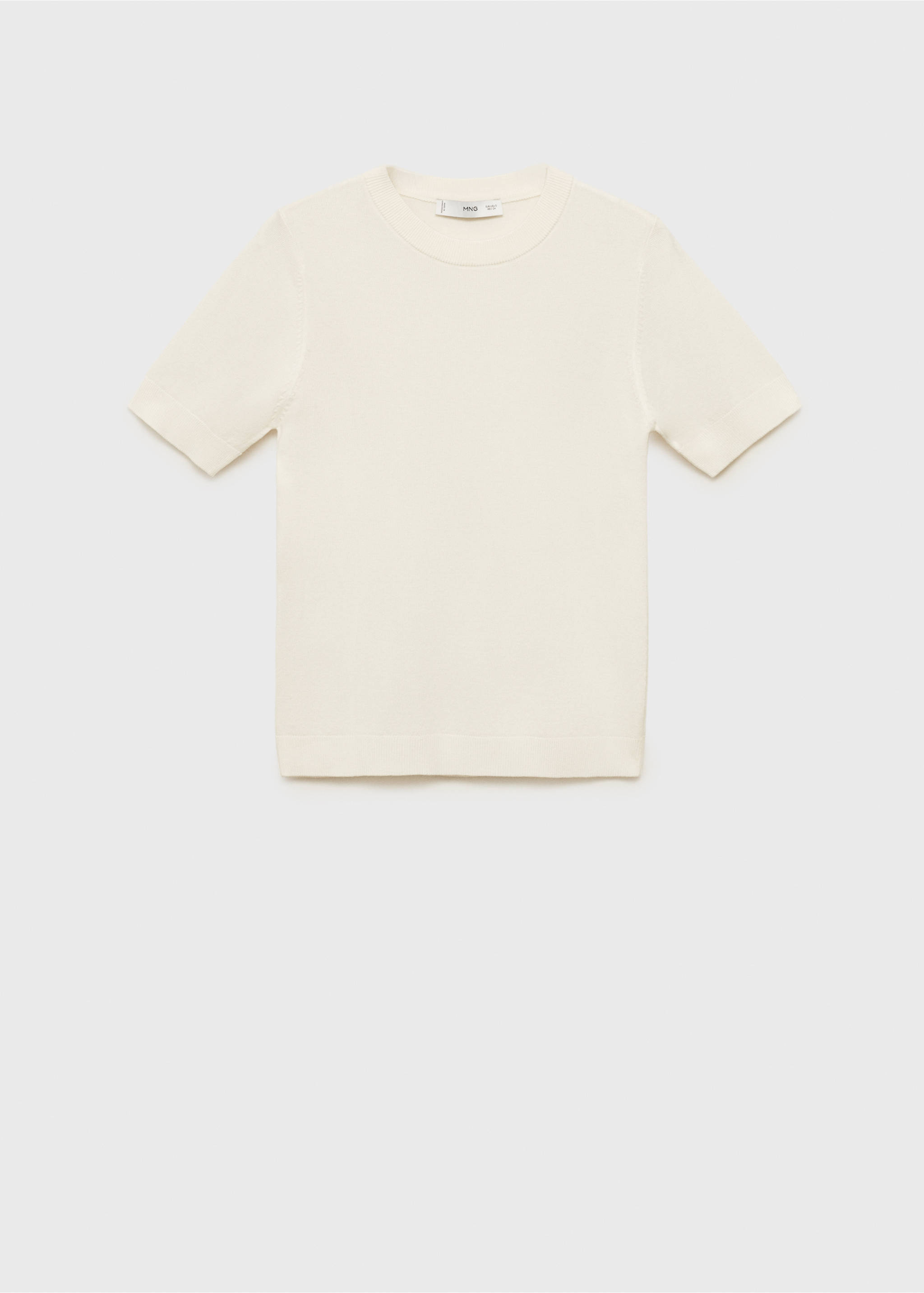 Short-sleeved fine-knit sweater - Article without model, Ecru. Ref: 17091198-00.
