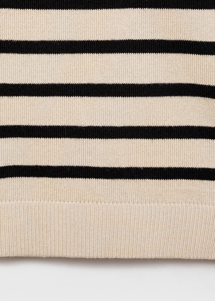 Short-sleeved fine-knit sweater — Medium Brown