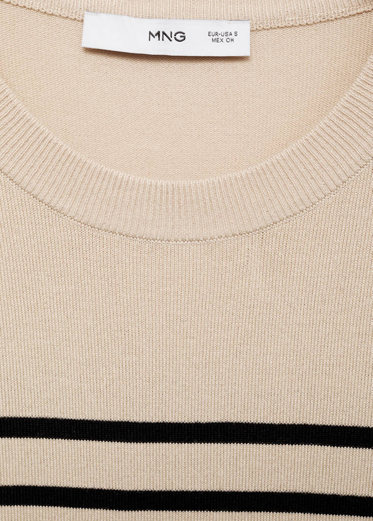 Short-sleeved fine-knit sweater — Medium Brown