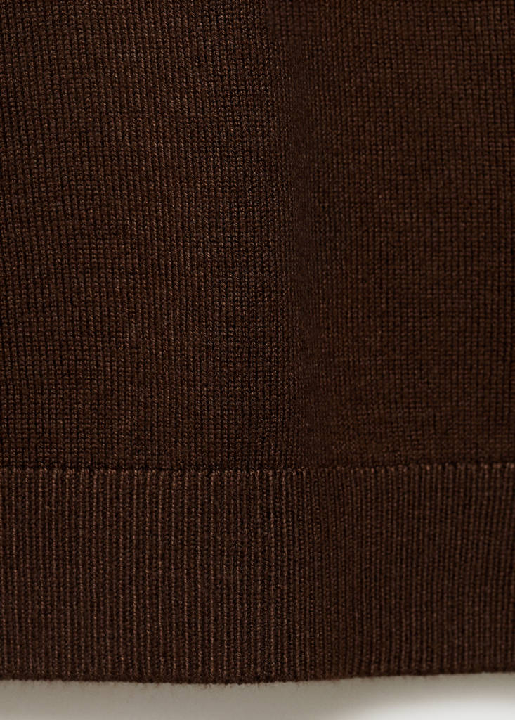 Short-sleeved fine-knit sweater — Chocolate