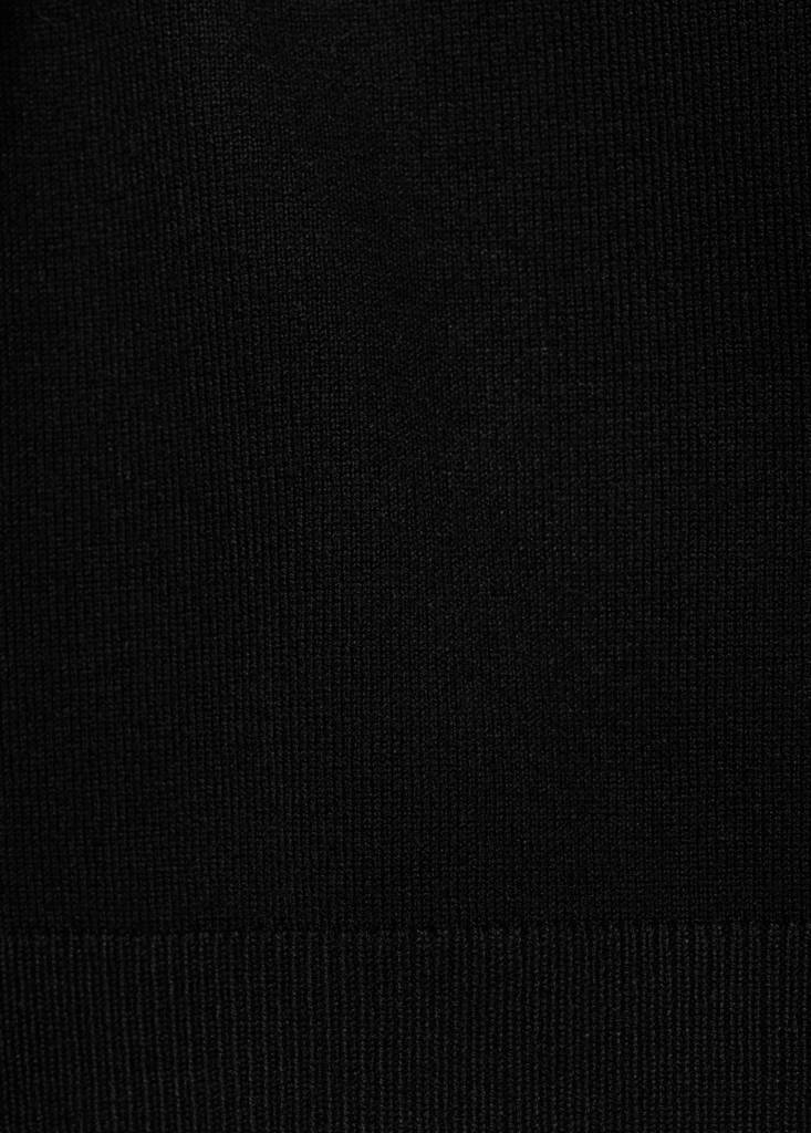 Short-sleeved fine-knit sweater — Black