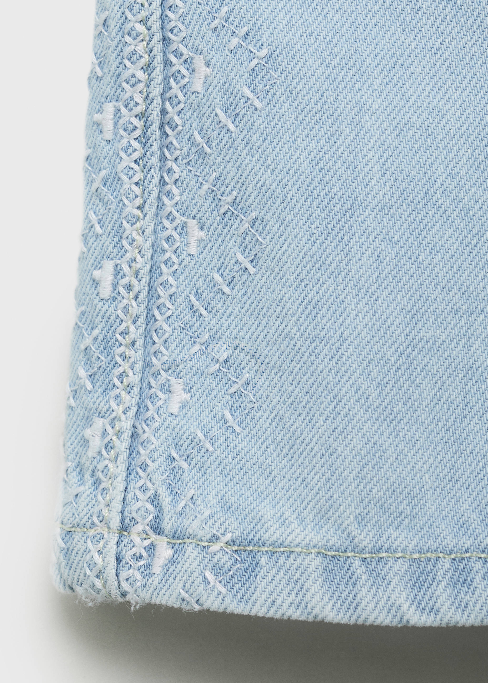 Embroidered cotton shorts - Details of the article 0
