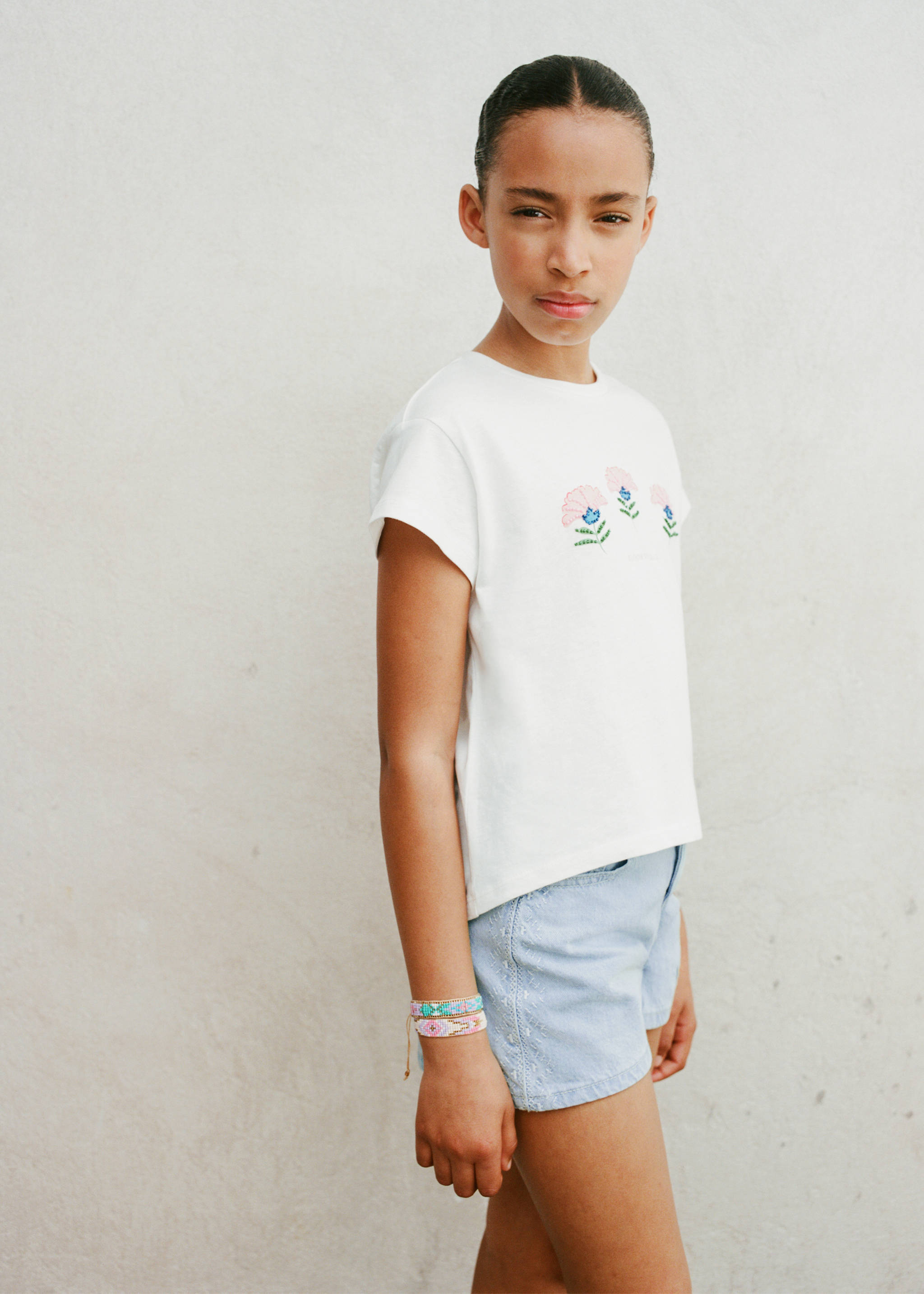 Embroidered cotton shorts - Details of the article 5