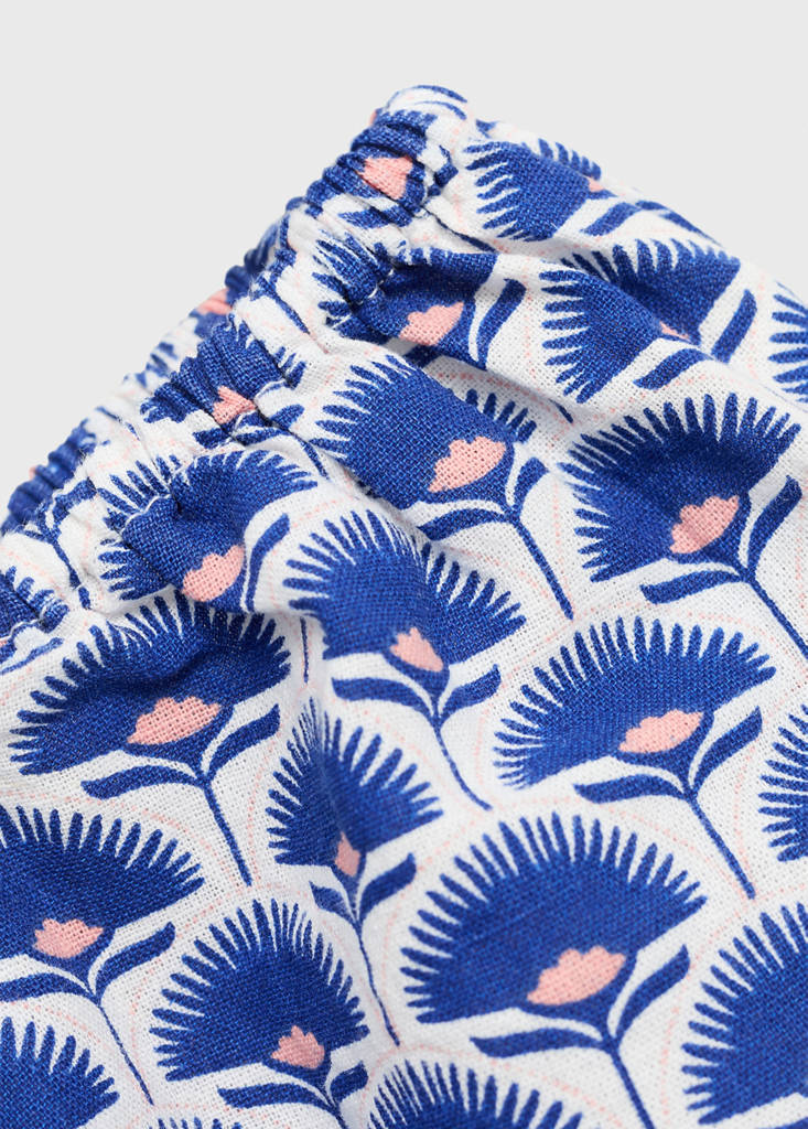 Printed linen blouse — Blue
