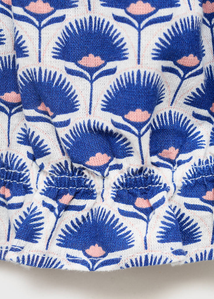 Printed linen blouse — Blue