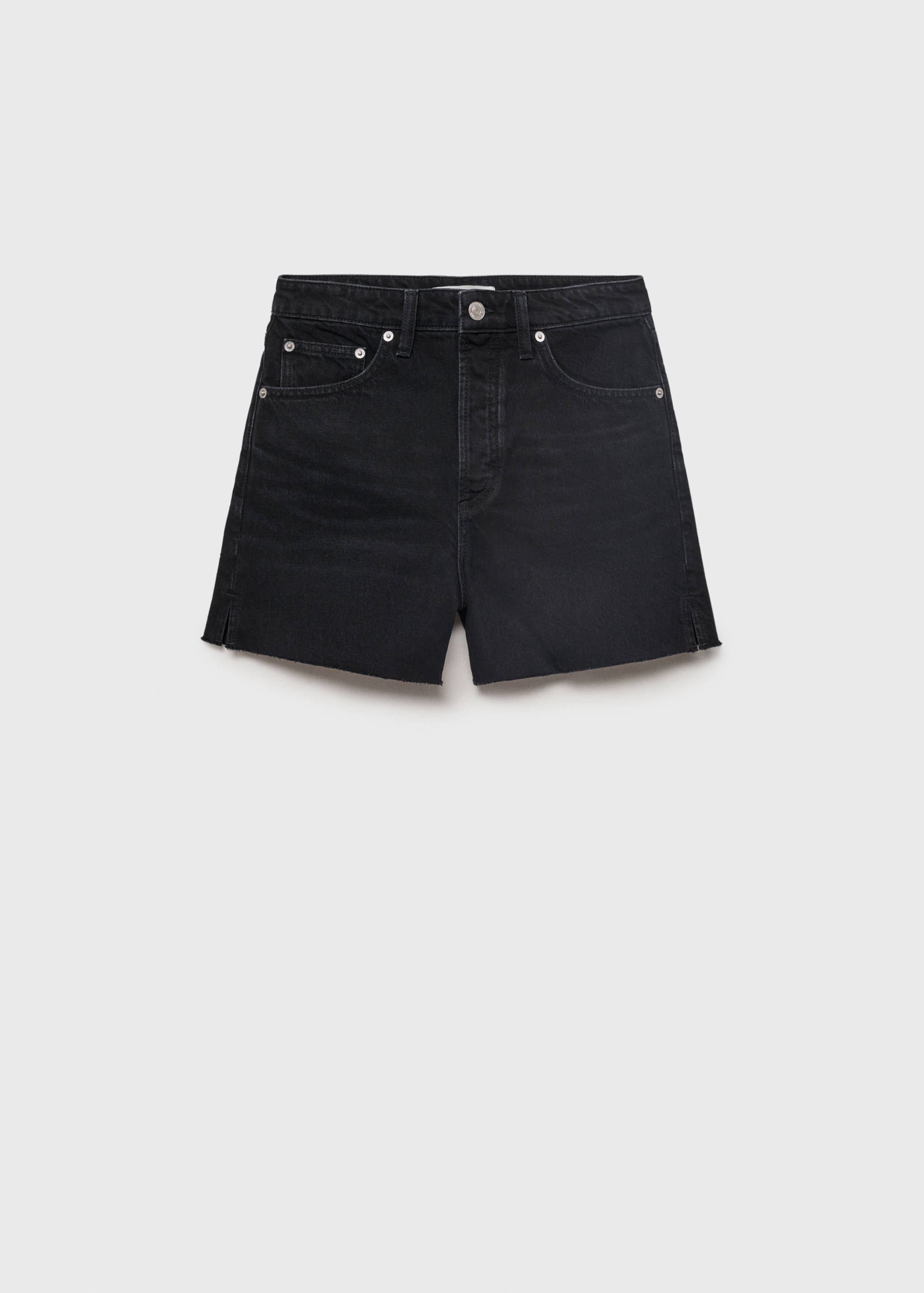 Denim shorts with frayed hem - Article without model