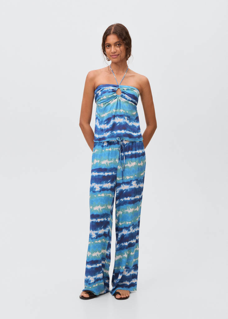 Top with tie-dye print — Blue