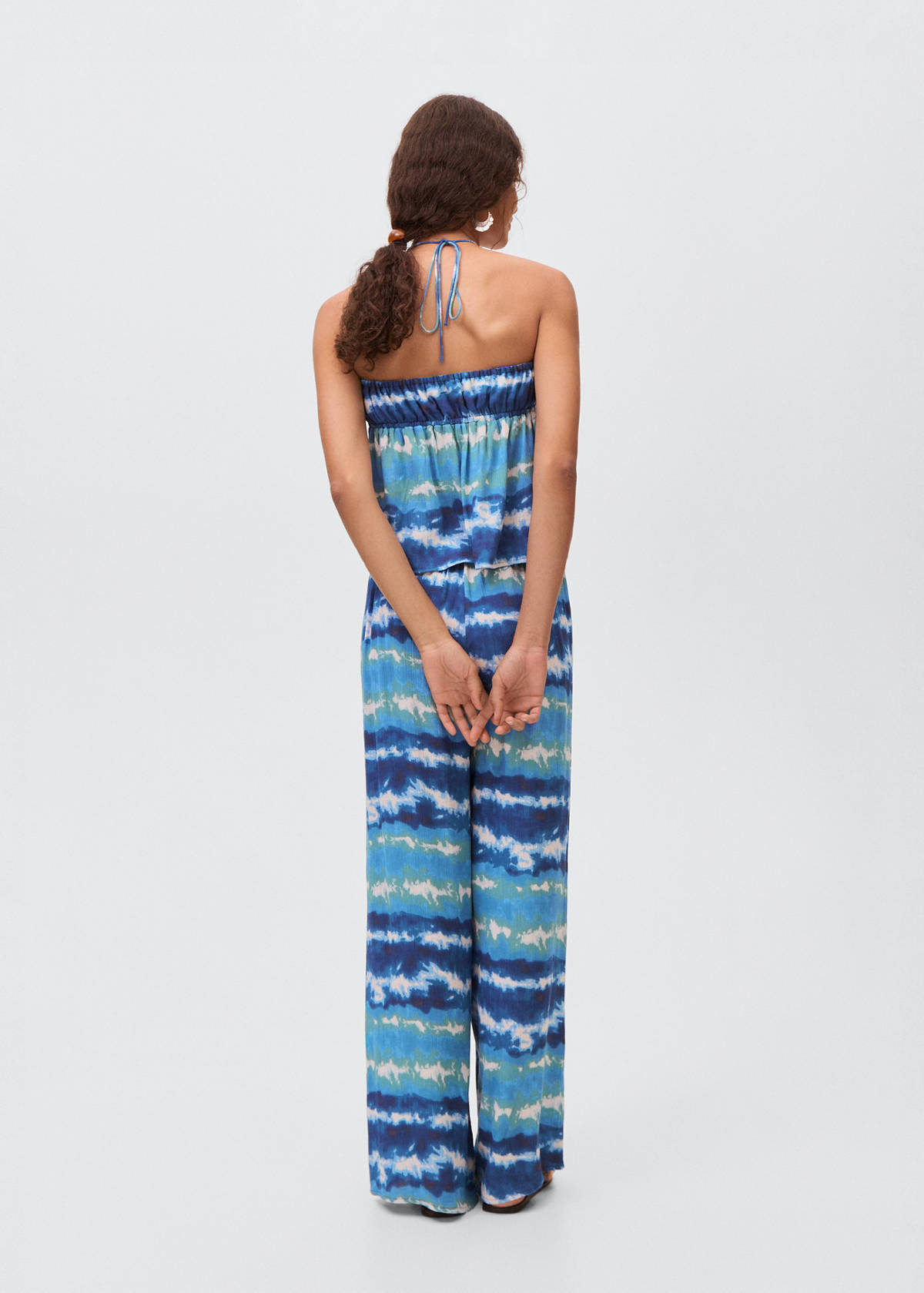 Top with tie-dye print — Blue