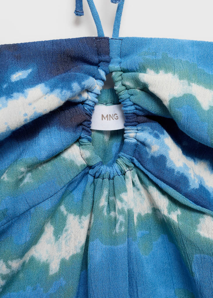 Top with tie-dye print — Blue