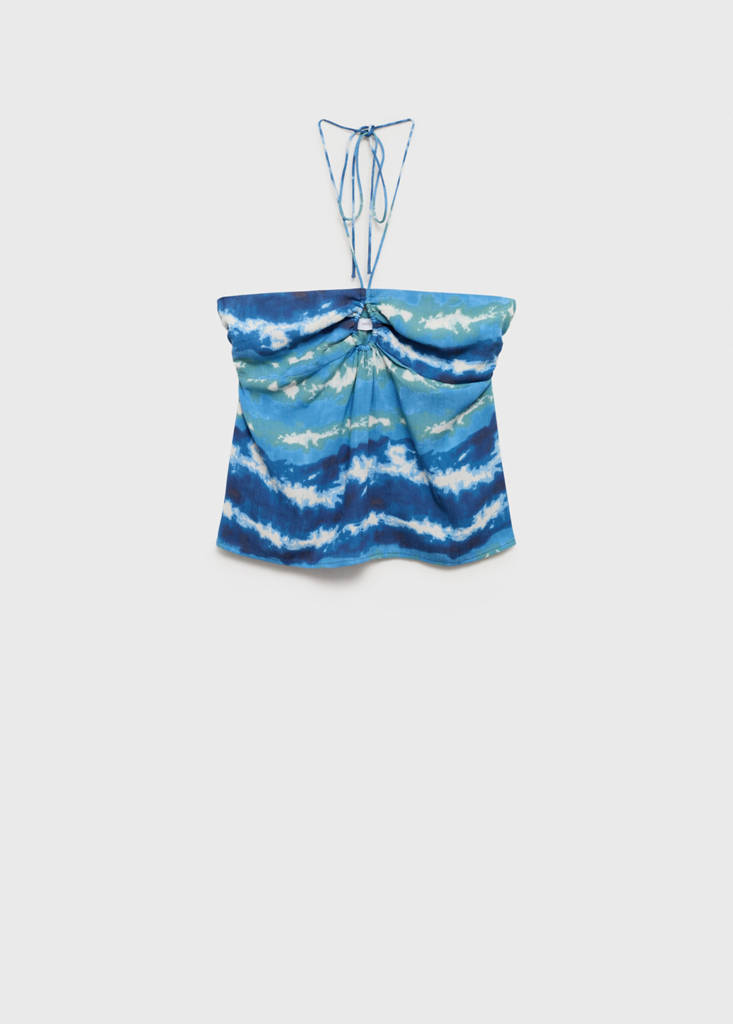 Top with tie-dye print — Blue