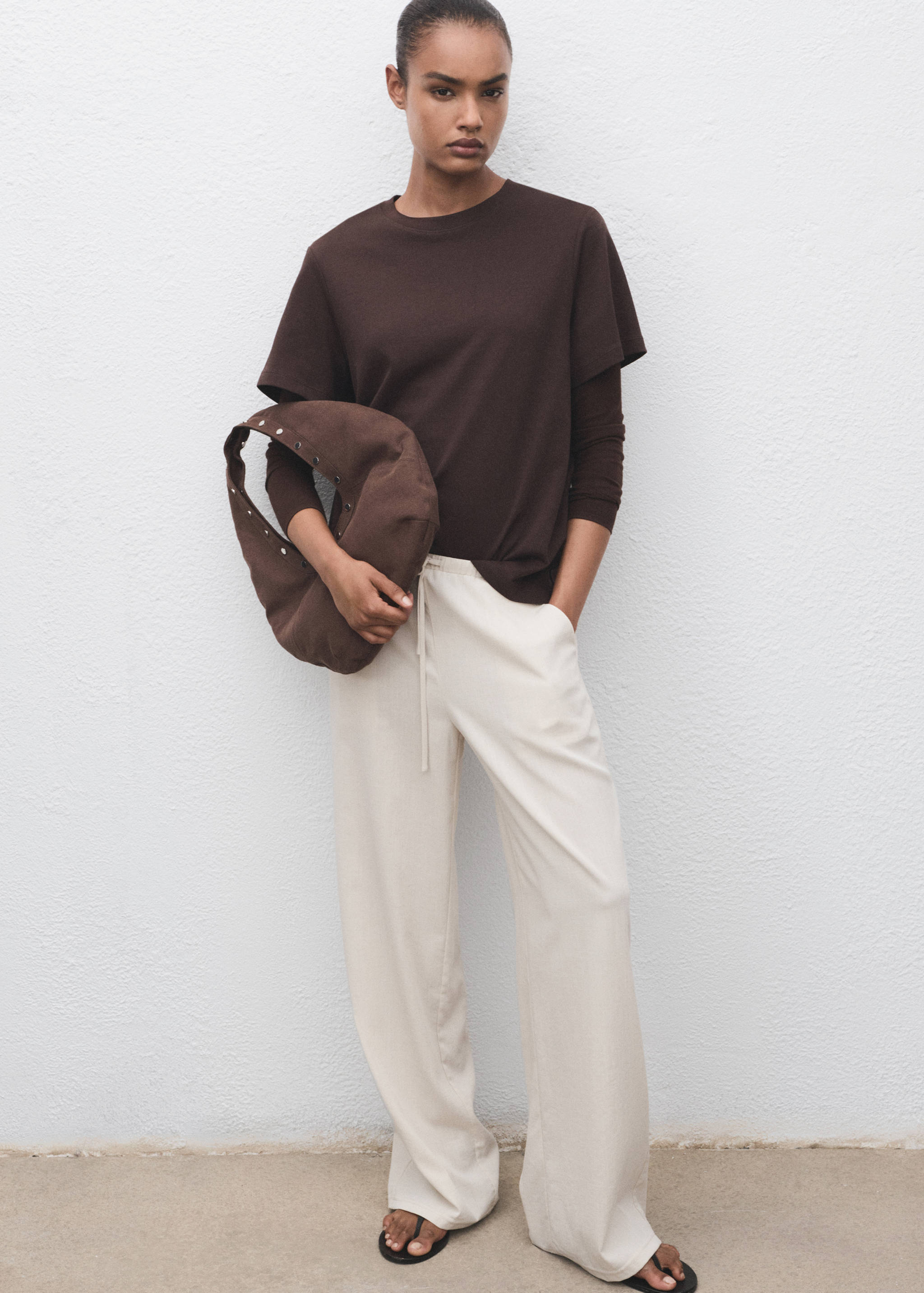 Прямые брюки со шнурком - Общий план