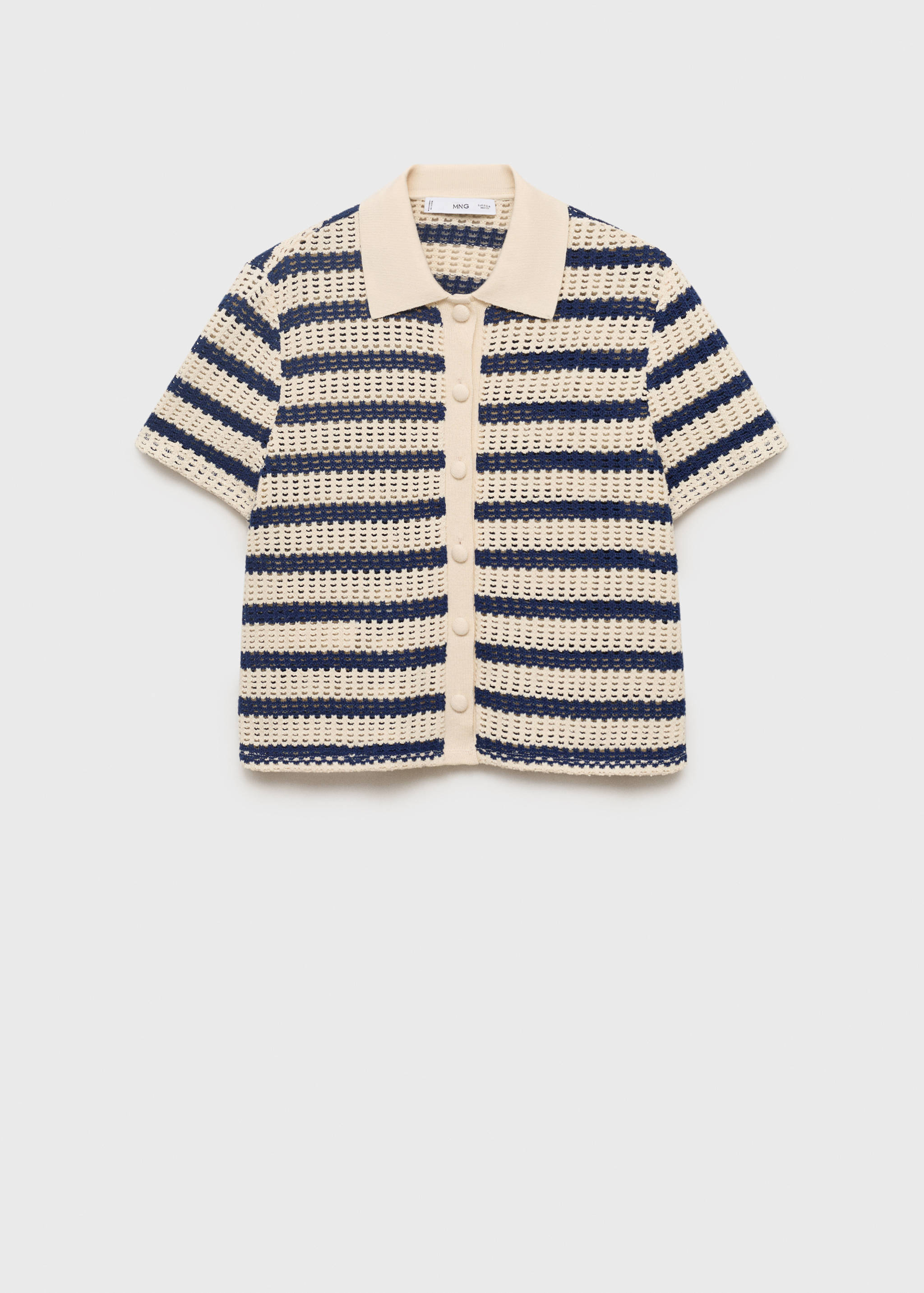 Short sleeve striped cardigan - Article without model