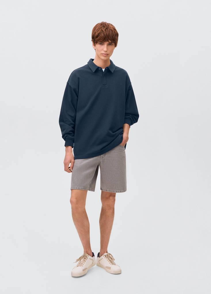 Polo-neck sweatshirt — Navy