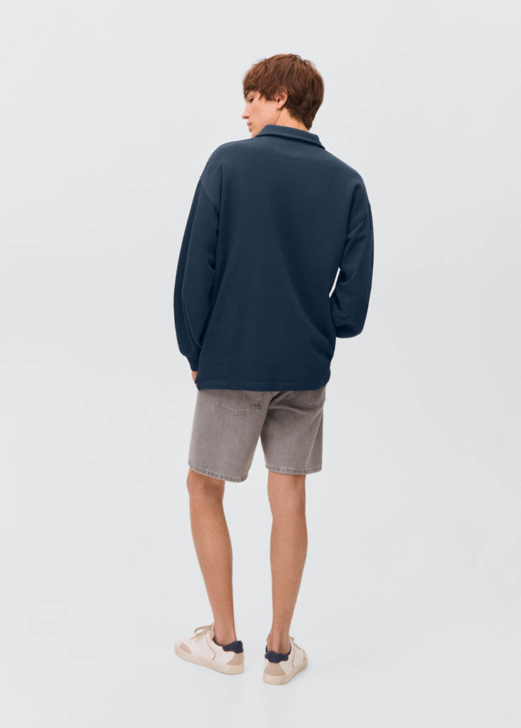 Polo-neck sweatshirt — Navy