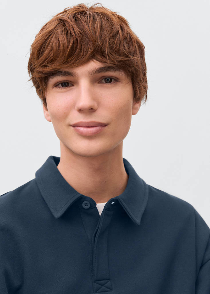 Polo-neck sweatshirt — Navy