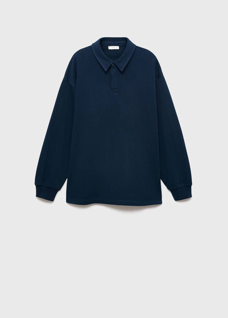 Polo-neck sweatshirt — Navy