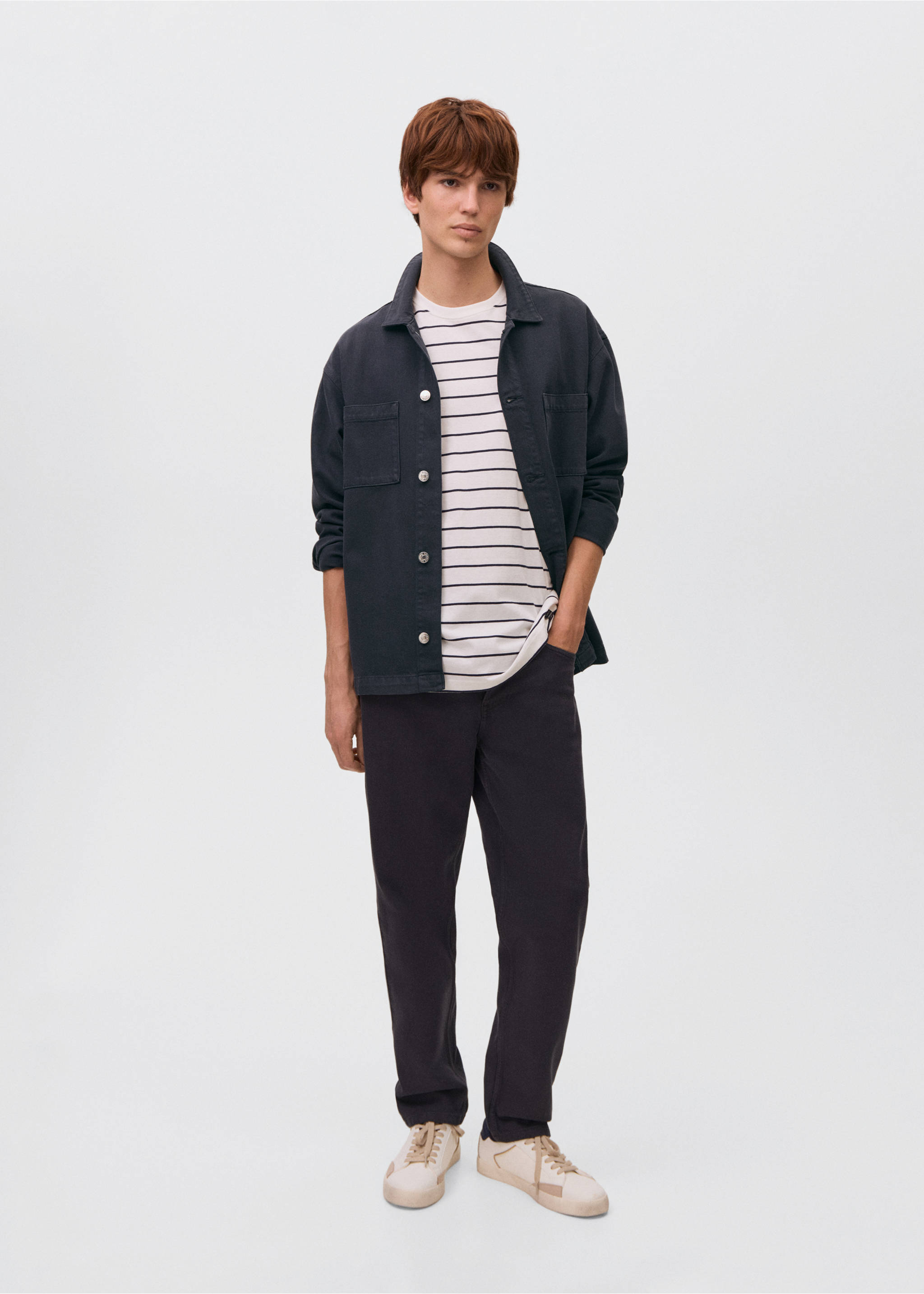 Sobrecamisa denim - Plano general, Azul marino. Ref: 17091223-00.