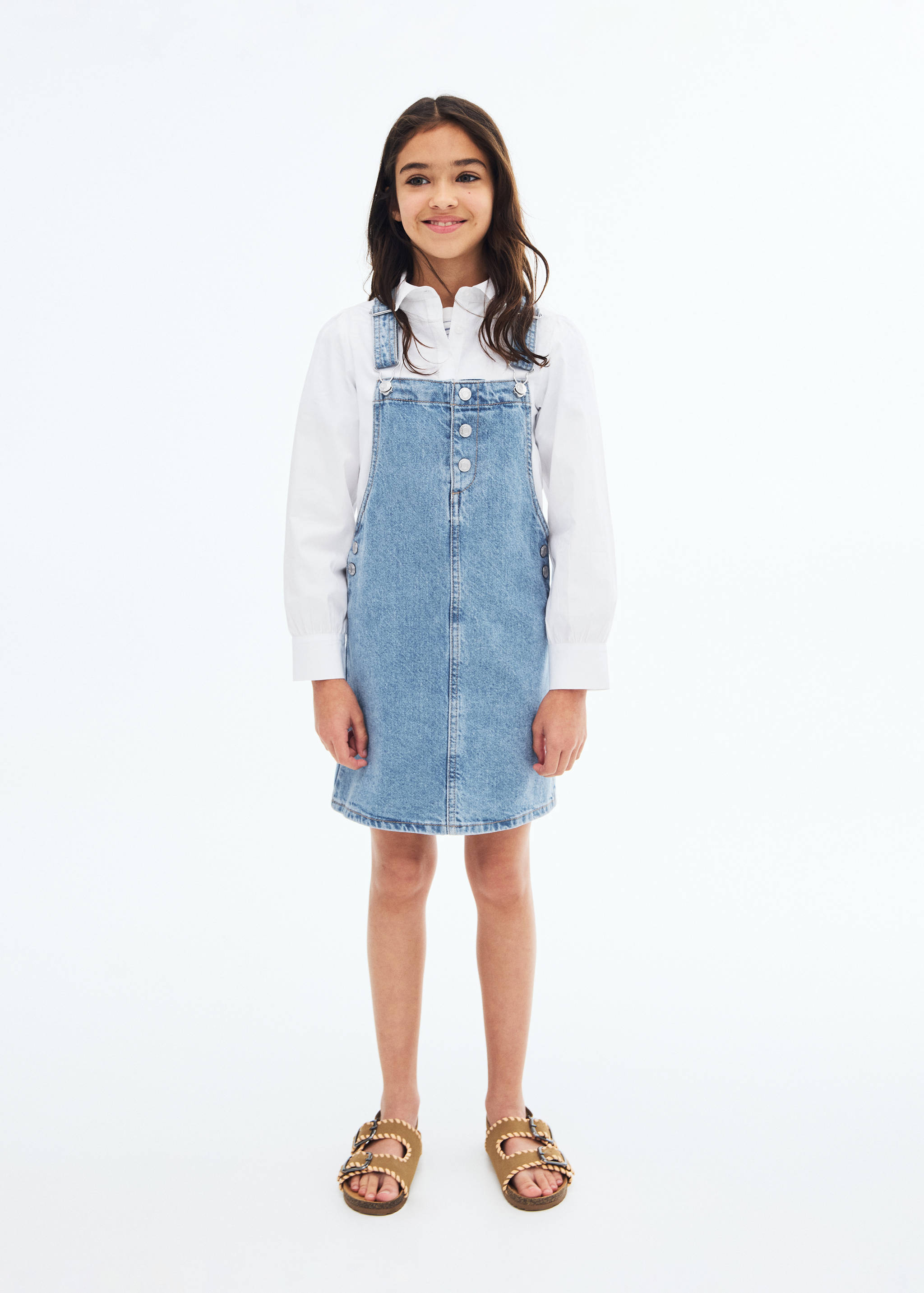 Short denim pinafore - General plane