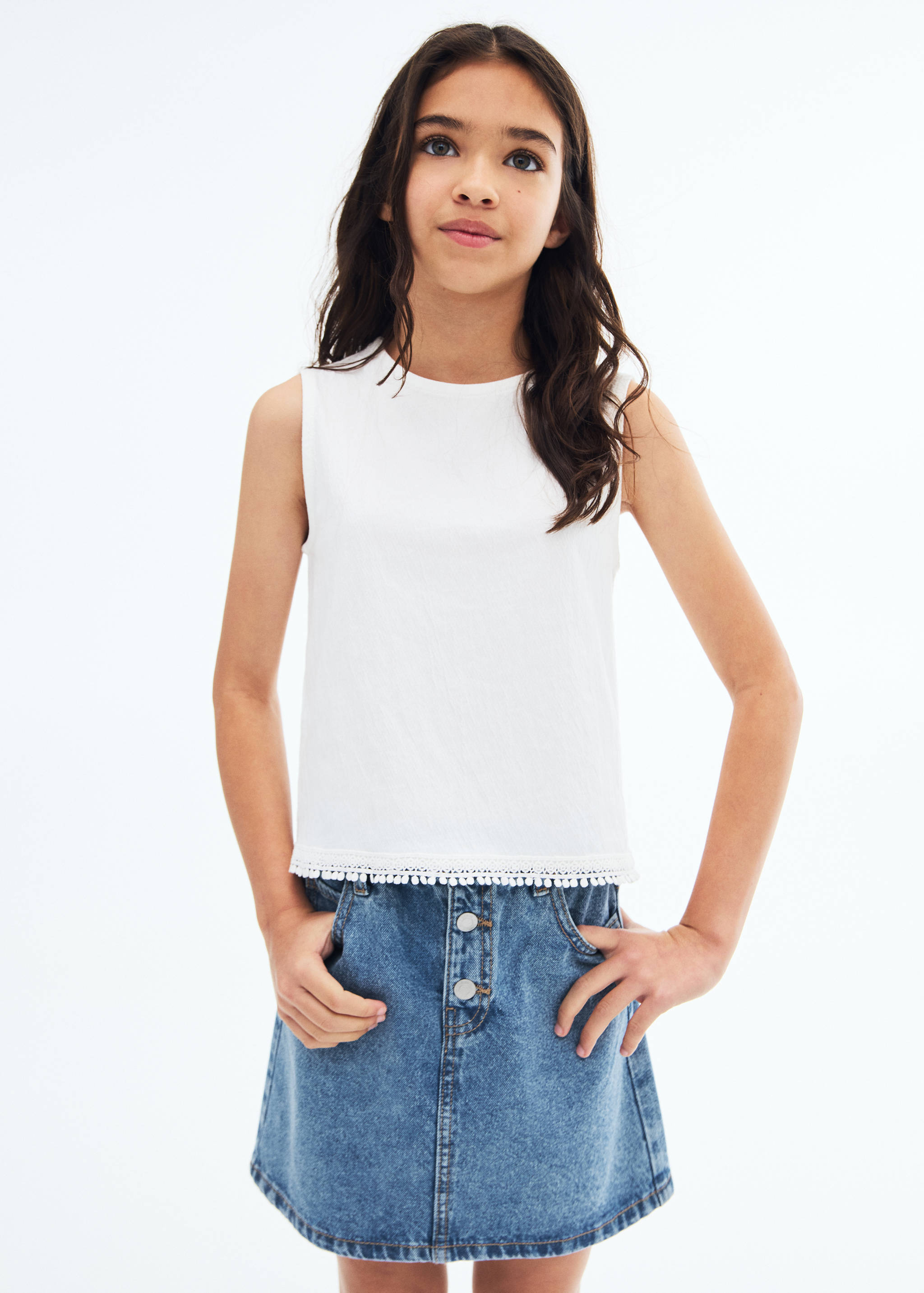 Jupe en jean paperbag - Plan moyen