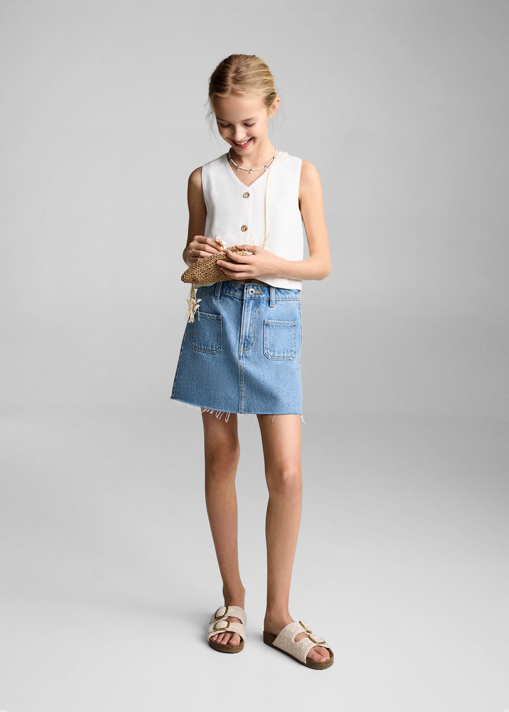 Denim short skirt - General plane