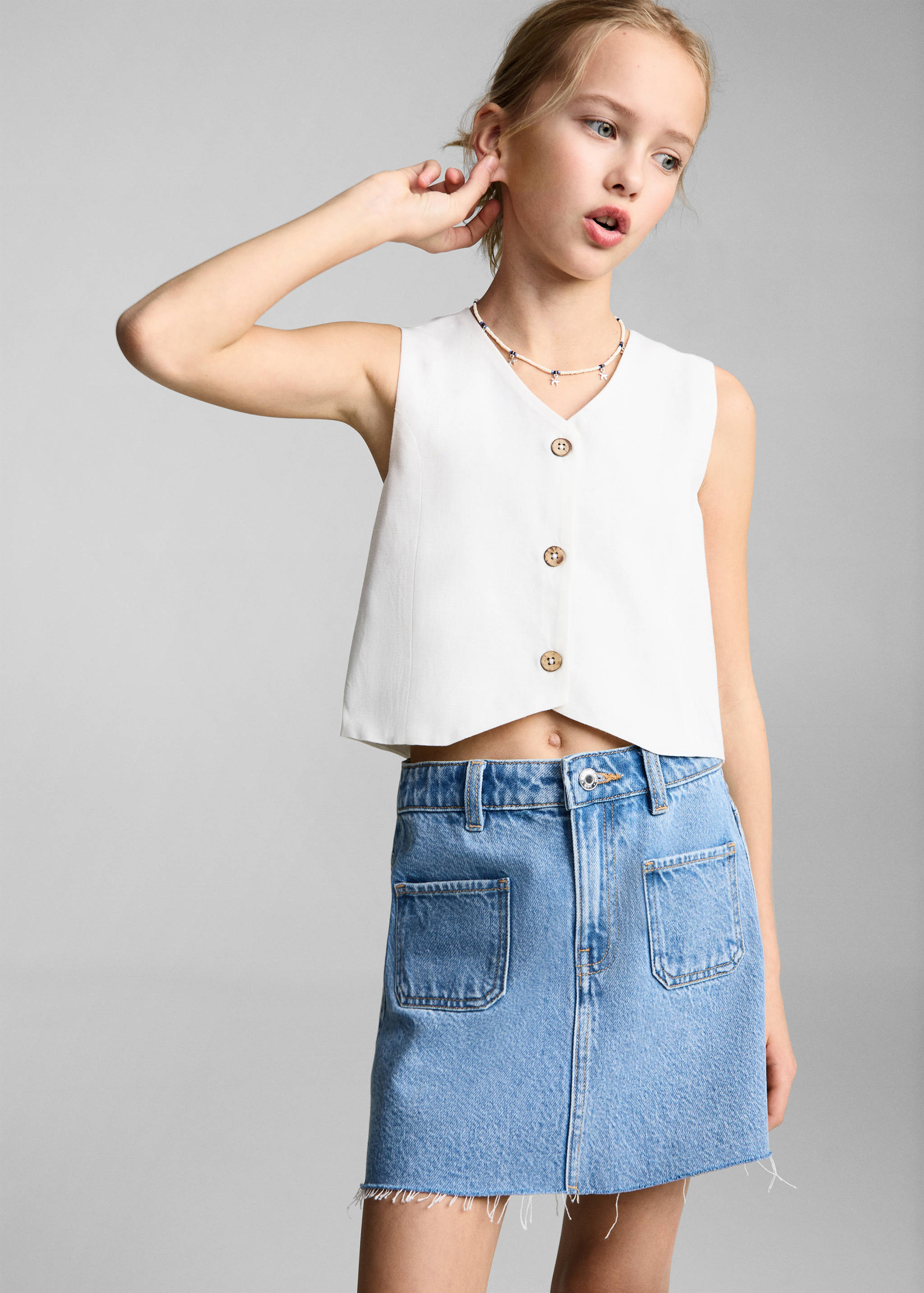 Denim short skirt - Medium plane