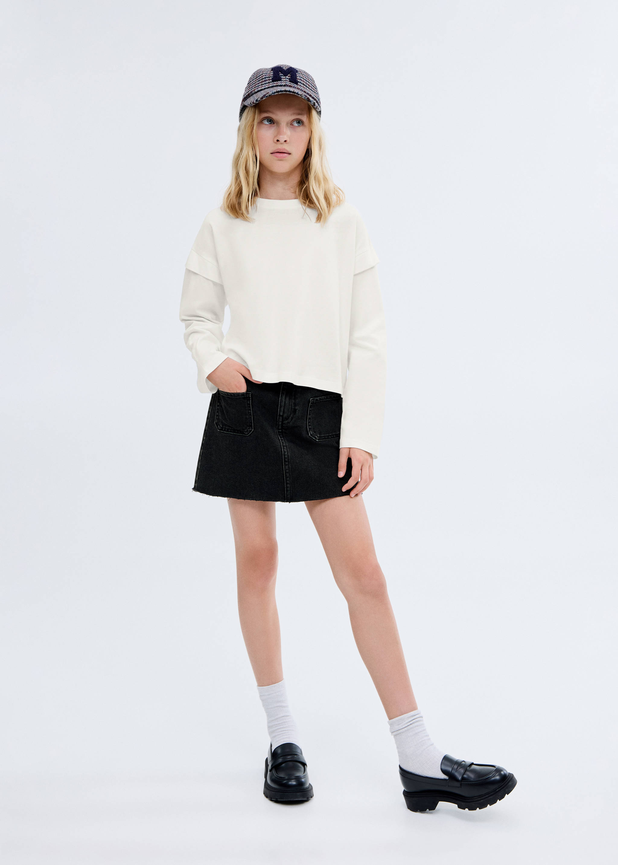 Denim short skirt - General plane