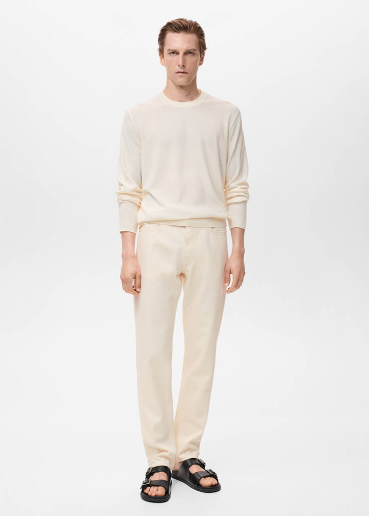Fine-knit sweater — Ivory White