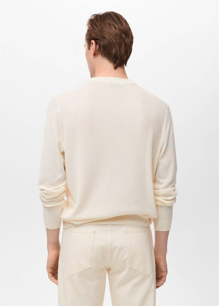 Fine-knit sweater — Ivory White