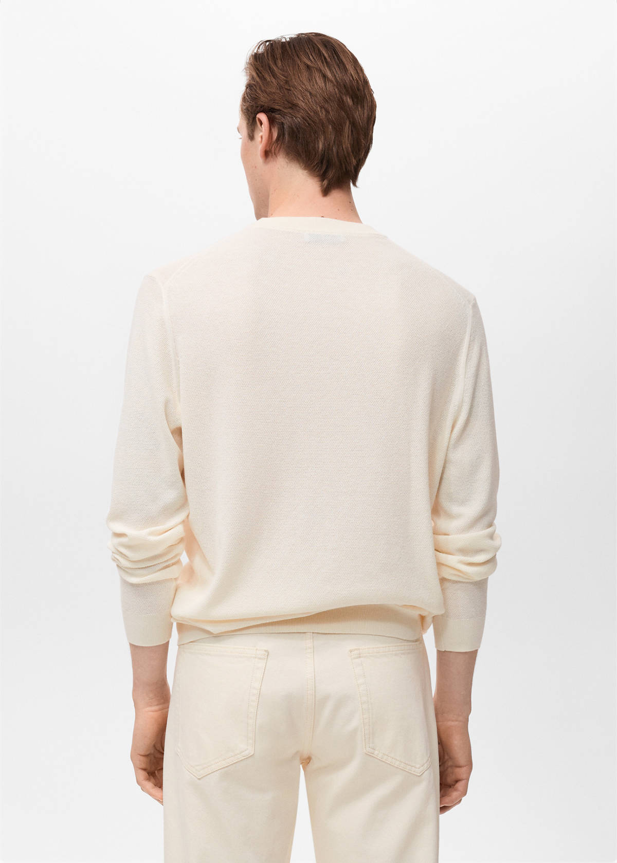 Fine-knit sweater — Ivory White