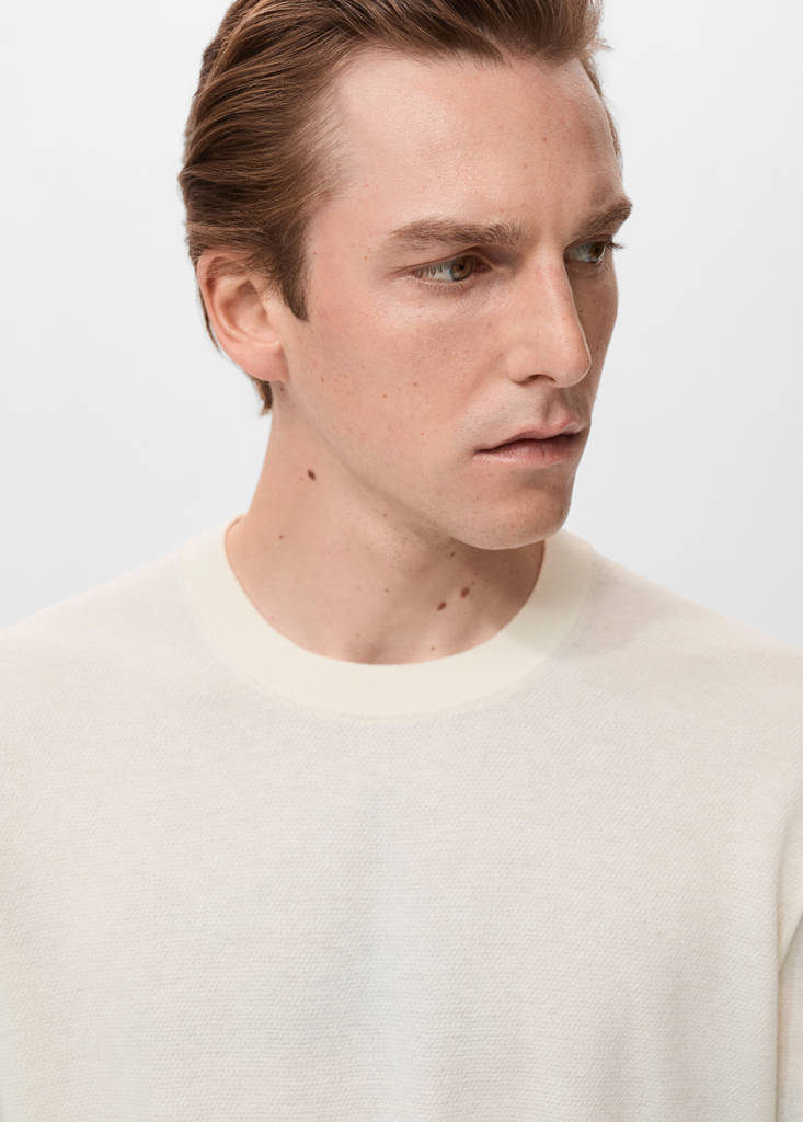 Fine-knit sweater — Ivory White