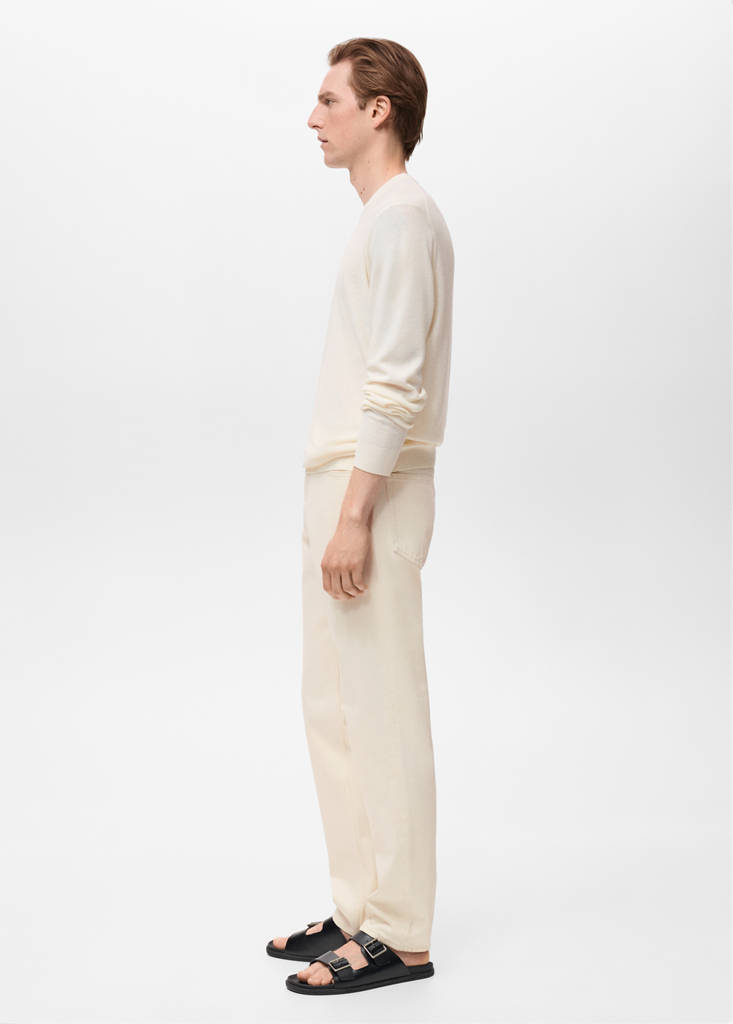 Fine-knit sweater — Ivory White